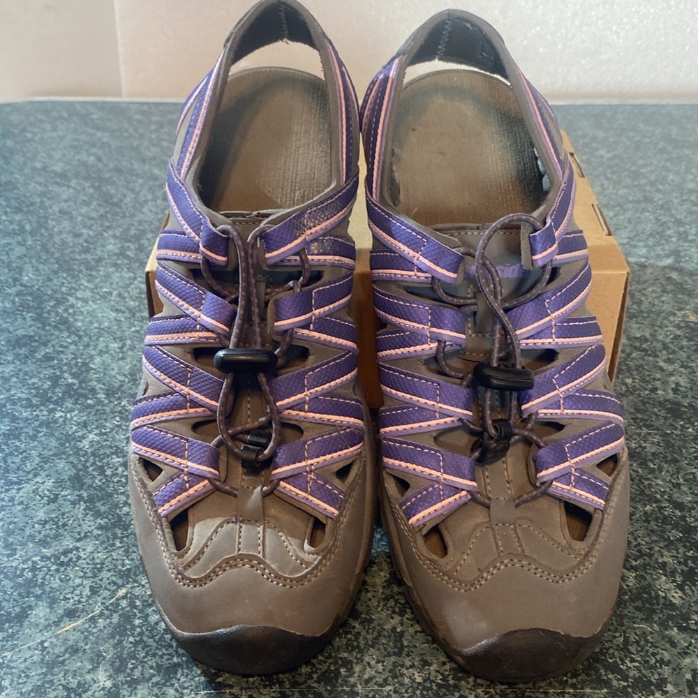Northside Womens Purple & Pink straps on Grey  man made materials